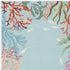 2'X4' Blue Hand Hooked Bordered Coral Reef Indoor Accent Rug