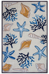 8' Ivory Hand Hooked Sea Corals And Shells Indoor Runner Rug