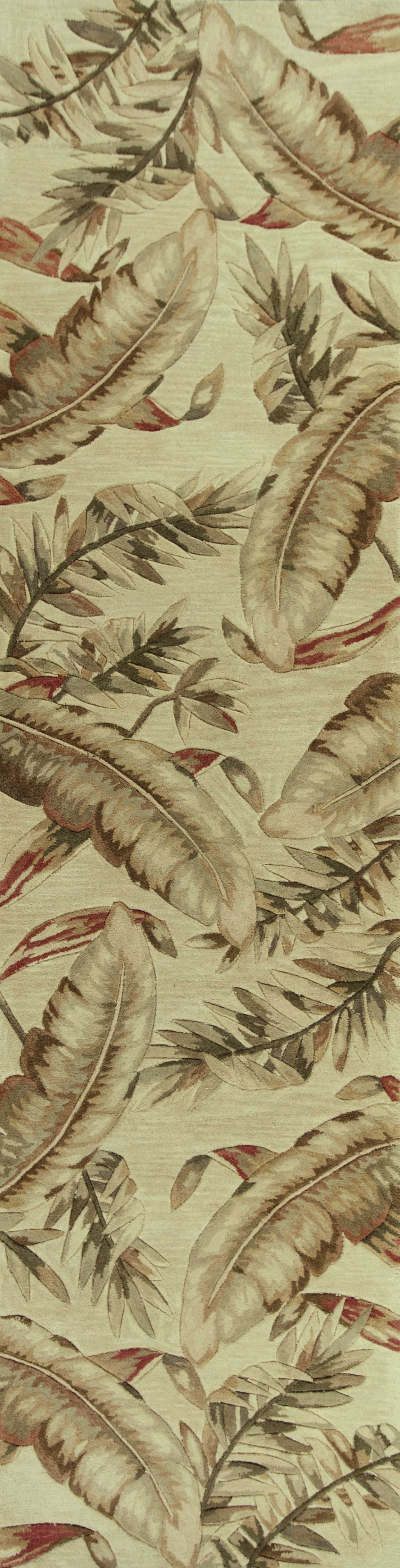 4'X6' Ivory Hand Tufted Tropical Leaves Indoor Area Rug