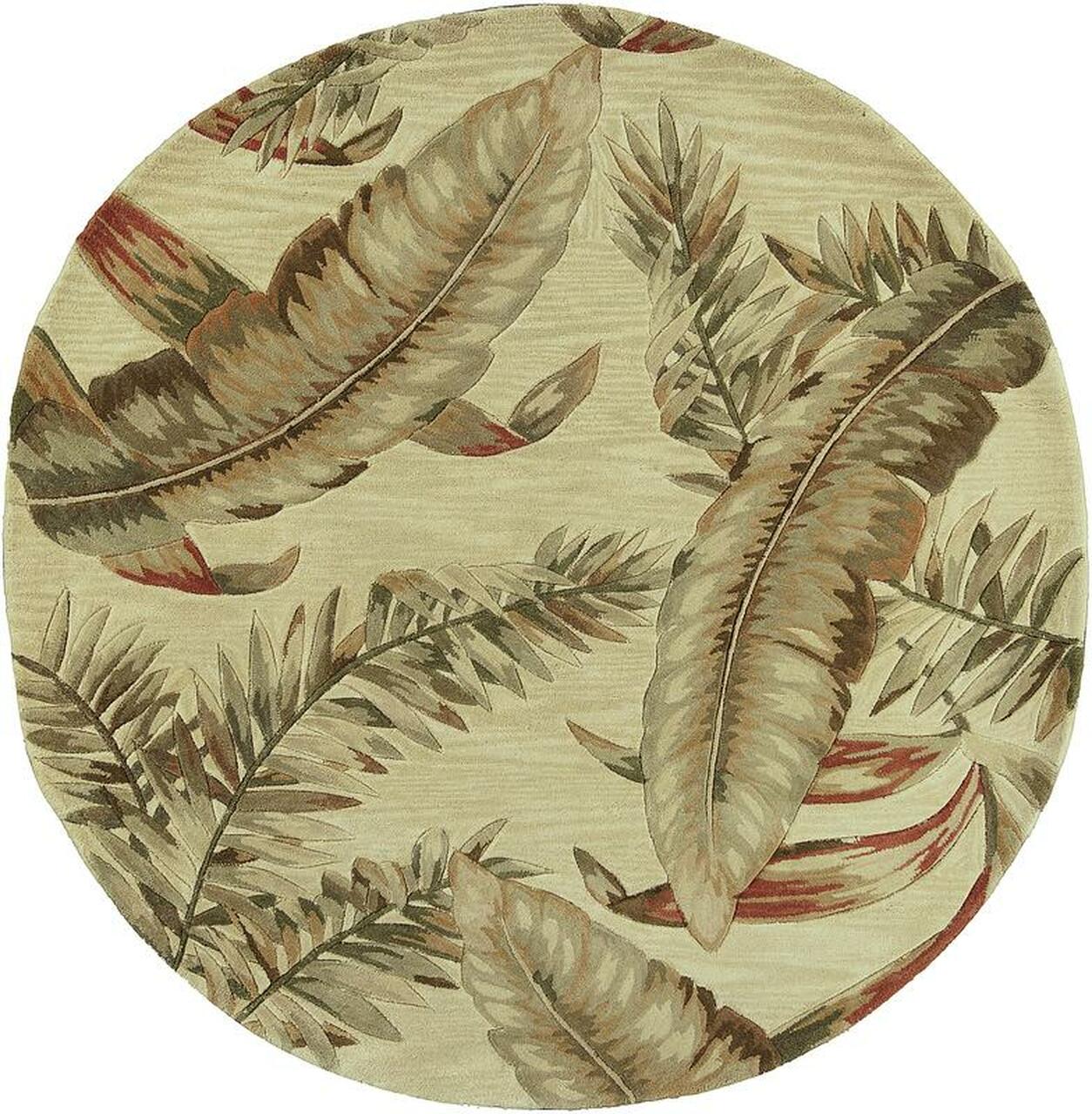 4'X6' Ivory Hand Tufted Tropical Leaves Indoor Area Rug