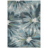 3' X 5' Teal Watercolor Leaves Area Rug