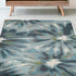 3' X 5' Teal Watercolor Leaves Area Rug