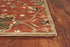 7' Sienna Orange Hand Tufted Wool Traditional Floral Indoor Runner Rug