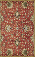 7' Sienna Orange Hand Tufted Wool Traditional Floral Indoor Runner Rug