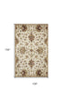 5' Round Champagne Floral Vine Wool Indoor Area Rug