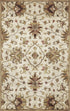 5' Round Champagne Floral Vine Wool Indoor Area Rug