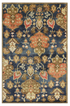 2' X 7' Navy Floral Tapestry Wool Runner Rug