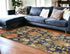 2' X 7' Navy Floral Tapestry Wool Runner Rug