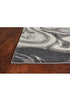 3'X5' Grey Black Machine Woven Marble Indoor Area Rug