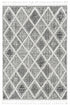 3' X 5' Charcoal Diamonds Area Rug With Fringe