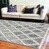 3' X 5' Charcoal Diamonds Area Rug With Fringe