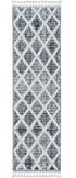 3' X 5' Charcoal Diamonds Area Rug With Fringe