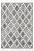 3' X 5' Charcoal Diamonds Area Rug With Fringe