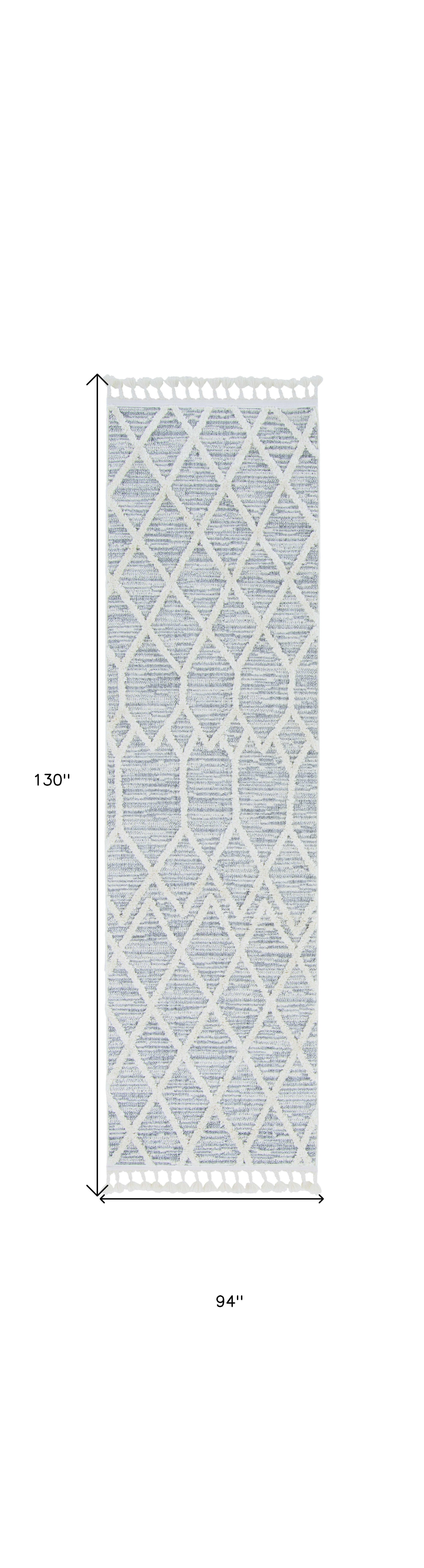 12'X15' Ivory Grey Machine Woven Geometric Indoor Area Rug