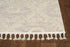 3' X 5' Ivory Beige Diamonds Area Rug With Fringe