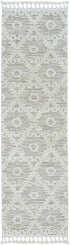 3' X 5' Ivory Beige Diamonds Area Rug With Fringe