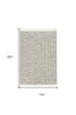 5'X8' Ivory Grey Machine Woven Geometric With Fringe Indoor Area Rug