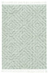 12'X15' Ivory Grey Machine Woven Diamond Pattern With Fringe Indoor Area Rug