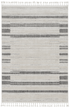 5' X 8' Ivory Or Grey Abstract Brushstrokes Indoor Area Rug With Fringe