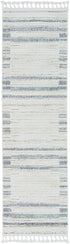 5' X 8' Ivory Or Grey Abstract Brushstrokes Indoor Area Rug With Fringe