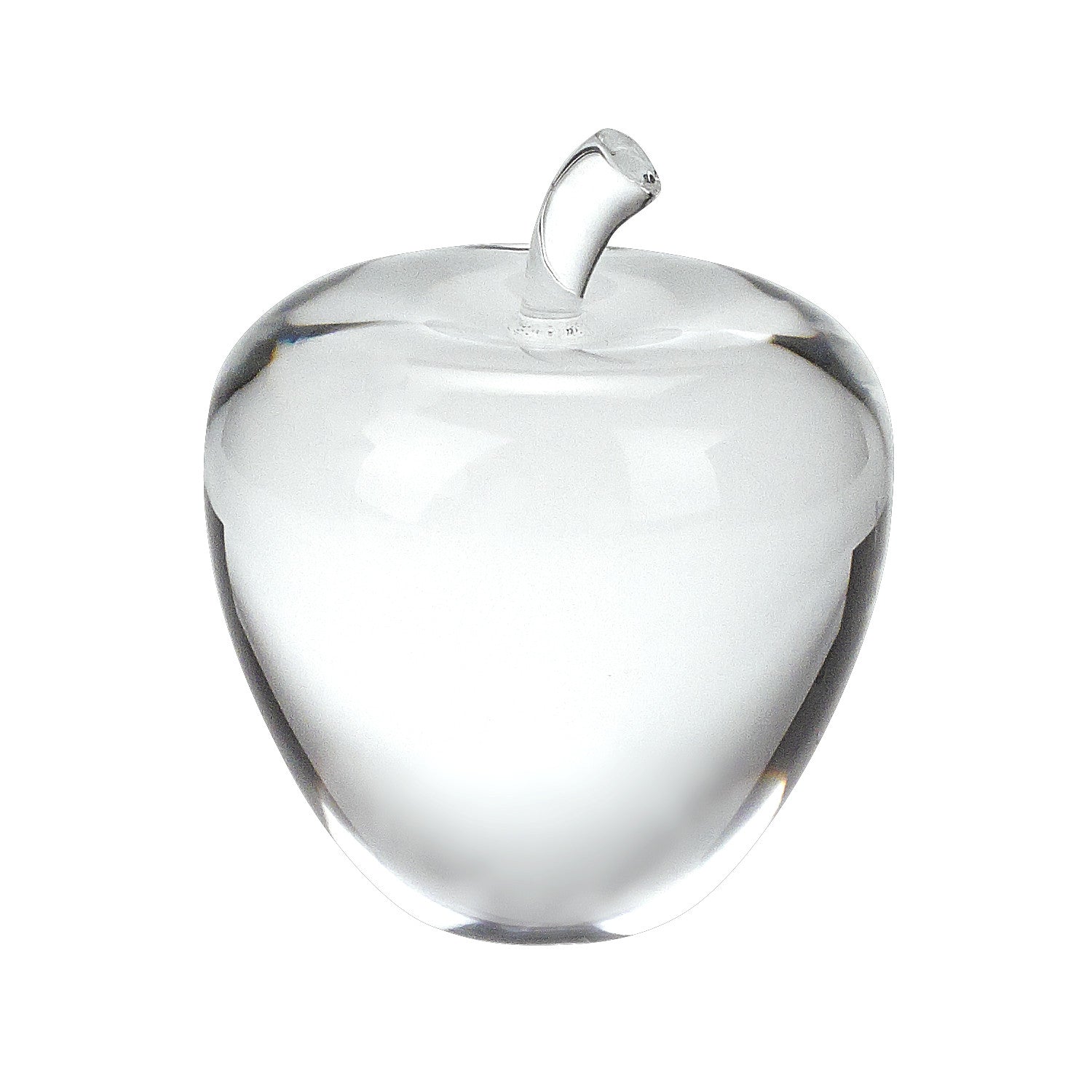4" Clear Crystal Apple Paperweight Tabletop Sculpture