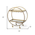 Showstopper Circular Rolling Gold Bar Cart