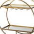 Showstopper Circular Rolling Gold Bar Cart