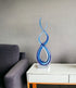 11" Clear and Blue Murano Glass Modern Abstract Tabletop Sculpture