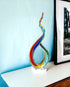 19" Rainbow Murano Glass Modern Abstract Tabletop Sculpture