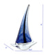 9" Clear and Blue Murano Glass Modern Abstract Tabletop Sculpture