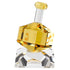 3 Mouth Blown Amber Dreidel On Crystal Stand