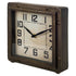 Square  Bronze Toned Metal Desk Table Clock With Traditional Black Numbers And Hands