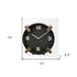 Black Gold Metal Round Desk Table Clock