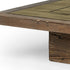 50" Brown Solid Wood Square Distressed Coffee Table