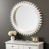 35.5" Round White Wood Frame Wall Mirror