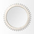 35.5" Round White Wood Frame Wall Mirror