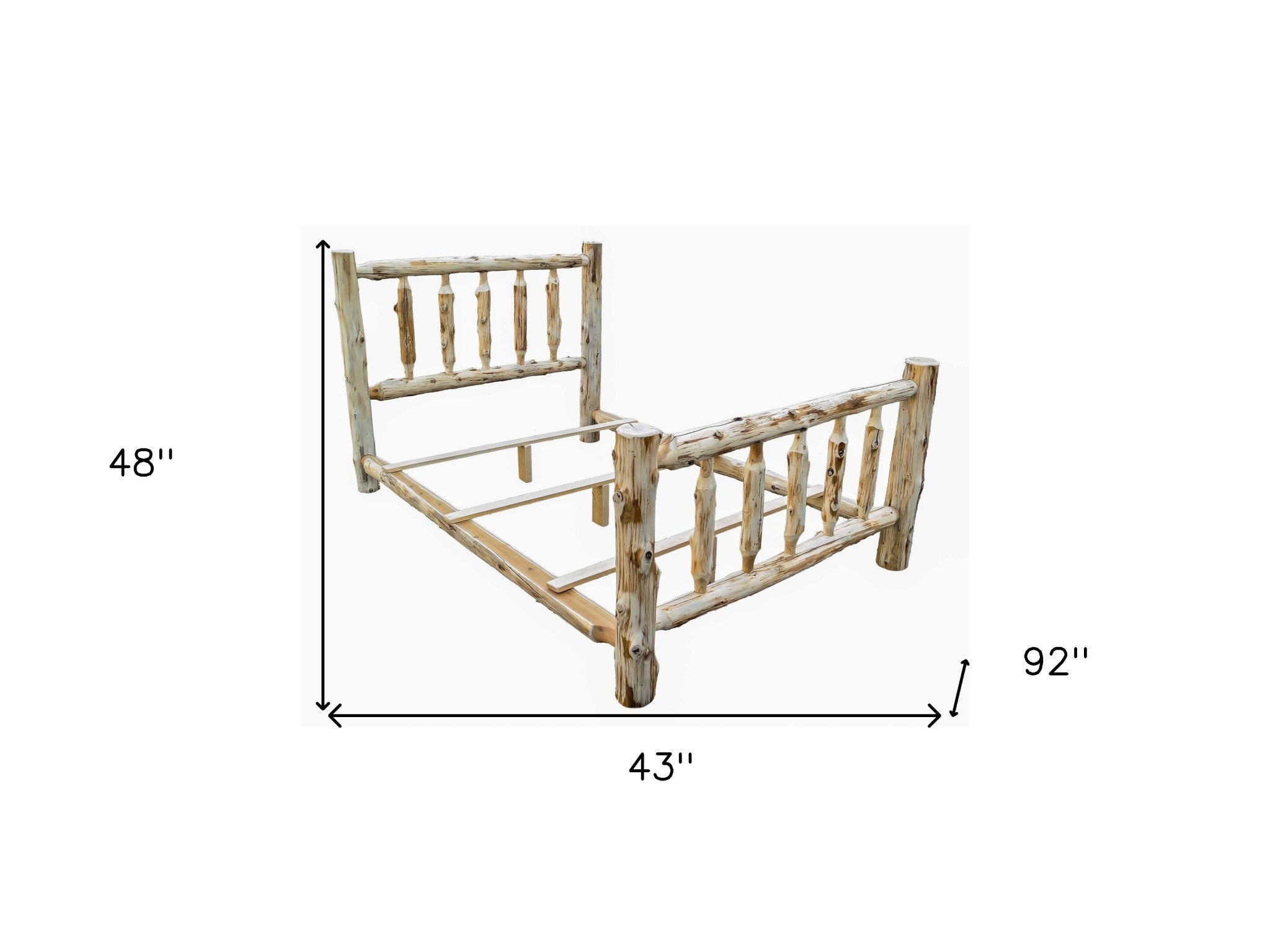 Rustic And Natural Cedar Xl Single Traditional Log Bed