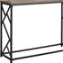 44" Taupe And Black Frame Console Table