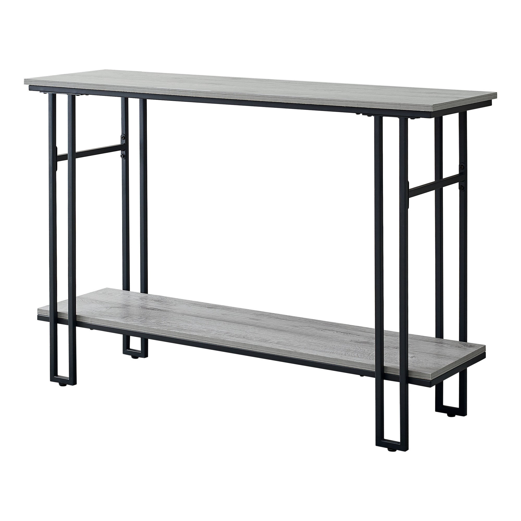 47" Gray And Black Frame Console Table With Storage