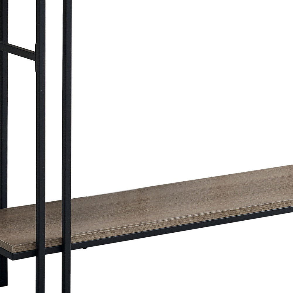 47" Taupe And Black Frame Console Table With Storage