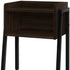 23" Rectangular Espresso Accent Table With Black Metal Legs