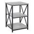 26" Rectangular Grey Black Metal Accent Table