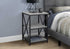 26" Rectangular Grey Black Metal Accent Table