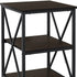 26" Rectangular Espresso Black Metal Accent Table