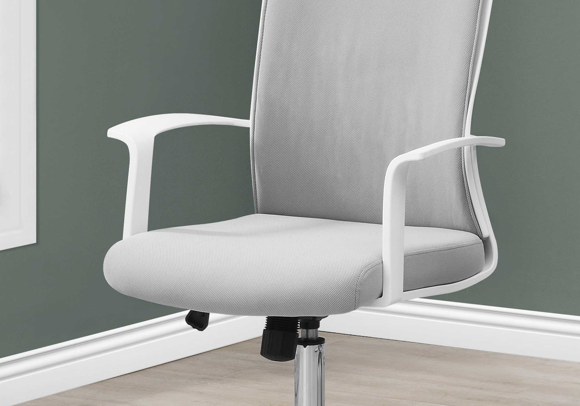 Gray Fabric Seat Swivel Adjustable Executive Chair Fabric Back Plastic Frame