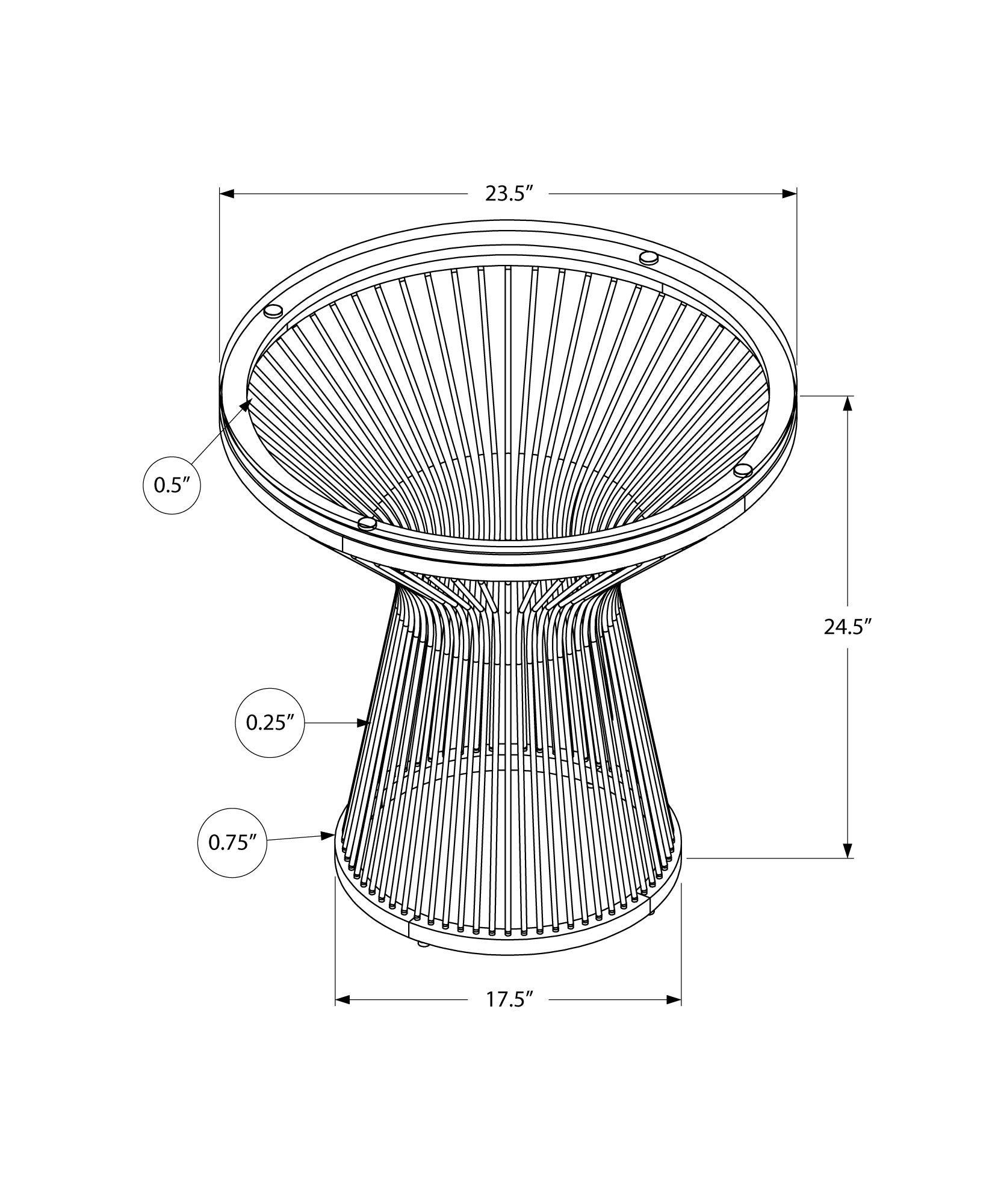 25" Silver And Clear Glass Round End Table