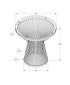 25" Silver And Clear Glass Round End Table