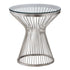 25" Silver And Clear Glass Round End Table