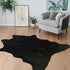 4' x 5' Black Faux Cowhide Shag Area Rug