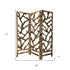 Rustic Earthy Wood Root Three Panel Room Divider Screen